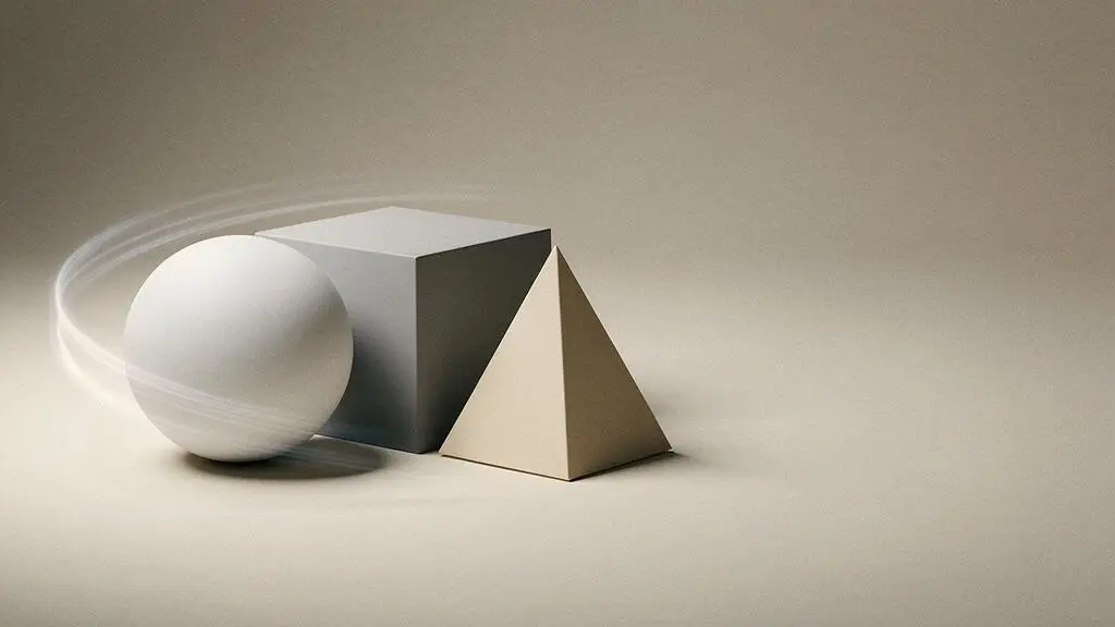 Formes géométriques lumineuses en suspension symbolisant la construction modulaire d'un logo vectoriel professionnel