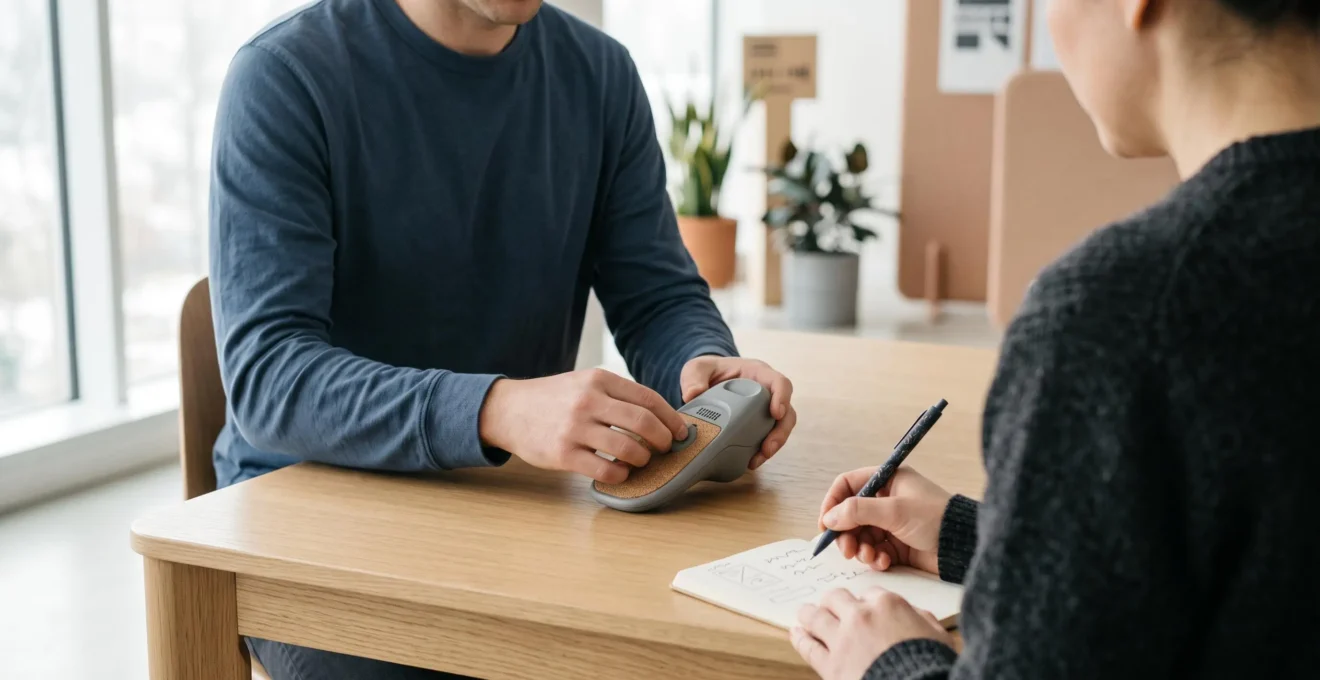 Observateur UX analysant avec attention le comportement d'un utilisateur test pour optimiser un parcours d'achat digital